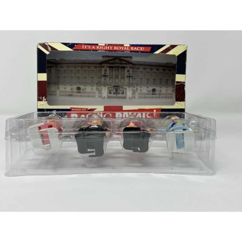 Vintage Paladone Wind Up Racing Royals Queen Elizabeth, Duchess Camilla, Charles